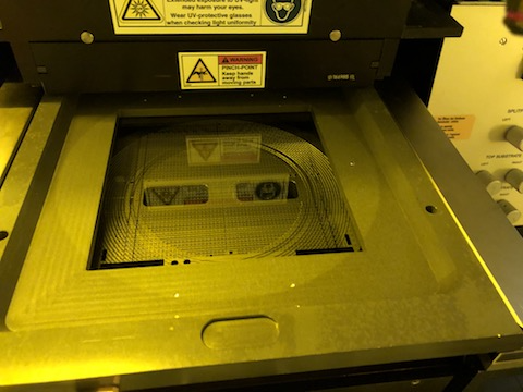 7 inch mask loaded into maskaligner